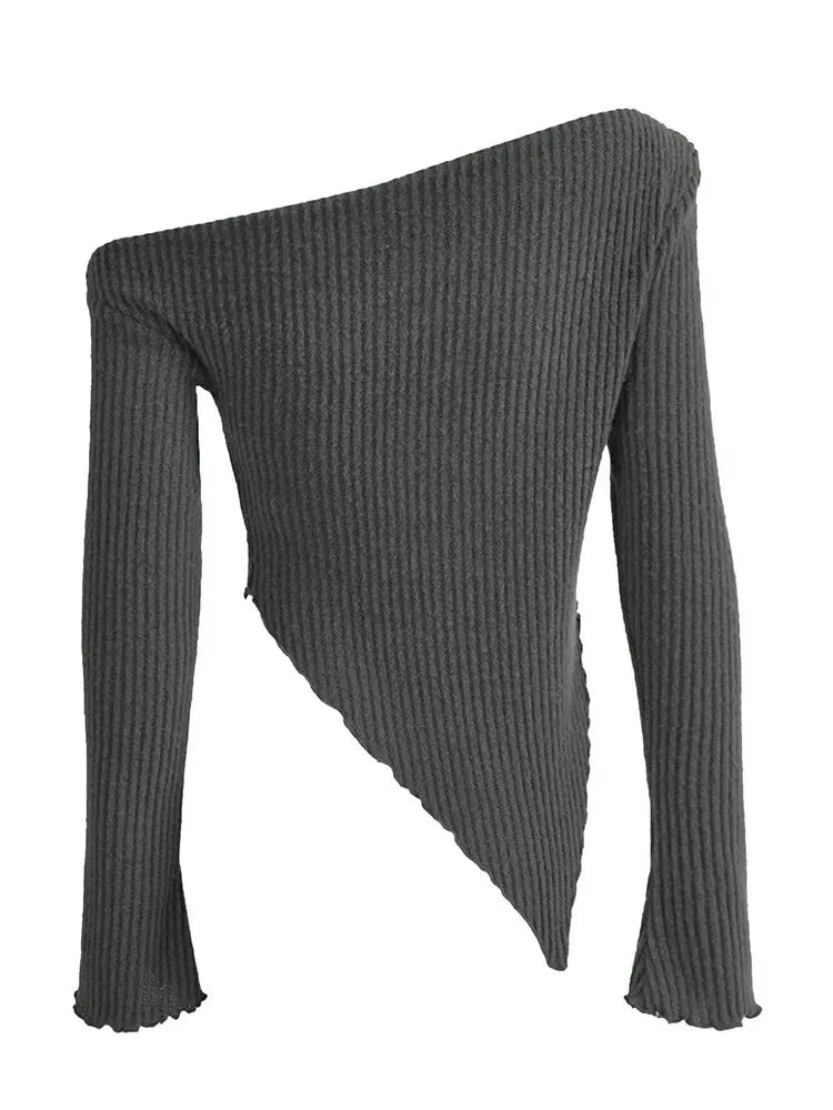 Camiseta feminina assimétrica sexy