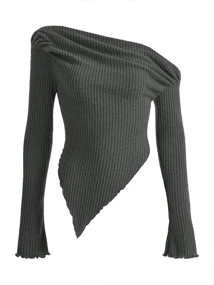 Camiseta feminina assimétrica sexy