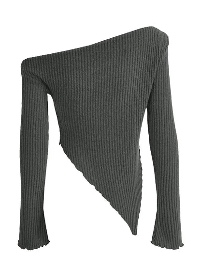 Camiseta feminina assimétrica sexy